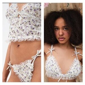 For love & lemons bra and panty set size medium